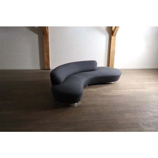Vintage Serpentine Sofa in Velvet by Vladimir Kagan, 1999 For Sale - Image 9 of 17