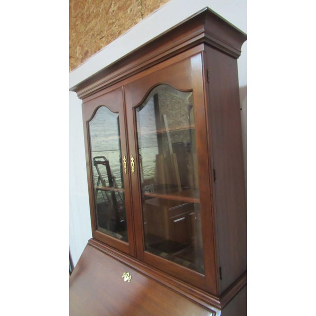 Henkel Harris Late 20th Century John Hancock Henkel Harris Secretary Desk Mahogany Secret Compartment For Sale - Image 4 of 11