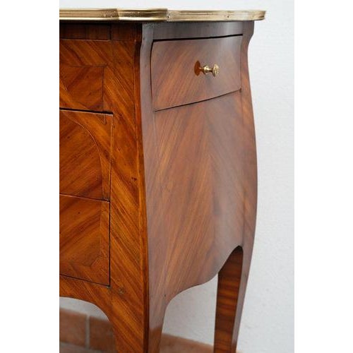 Antique French Napoleon III Bedside Table in Exotic Wood, Late 19th Century For Sale - Image 4 of 7