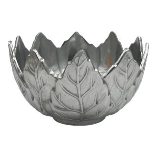 Vintage Portmeirion Aluminum Metal Leaf Bowl Planter For Sale