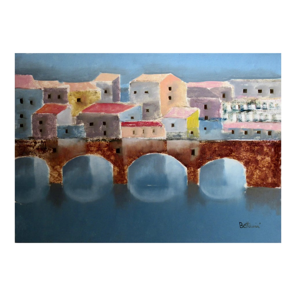 Lido Bettarini Ponte Vecchio C. 1990 Painting | Chairish