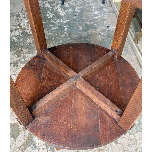 Early 20th Century Mission Oak Lamp Table Attributed to Gustav Stickley For Sale - Image 11 of 12