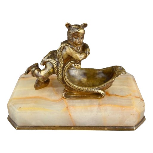 Bronze Paperweight with Skating Bear, 1800s | Chairish