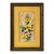 Signed E. Barton Spring Floral Artwork With Pansies and Daffodils in Green and Gold Frame For Sale
