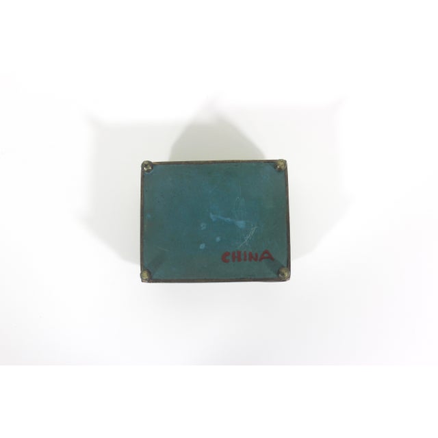 Blue Antique Chinese Floral Cloisonné Box For Sale - Image 8 of 12
