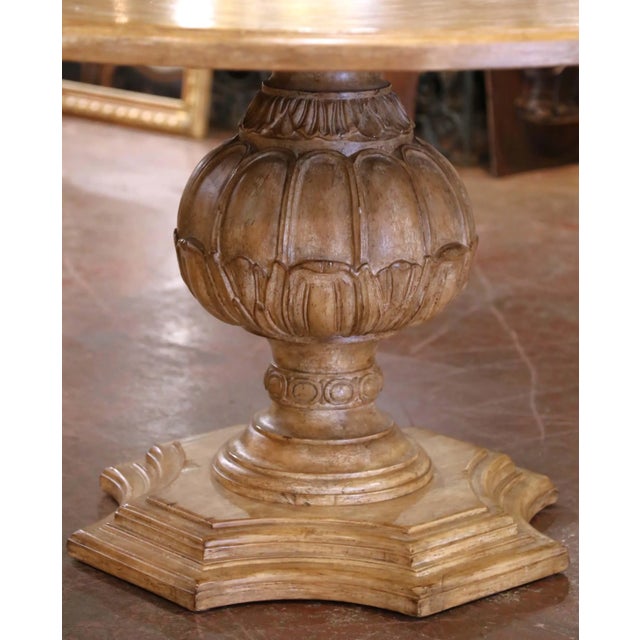 Late 20th Century French Louis XV Oak Dining Table With Six Chairs For Sale - Image 4 of 12