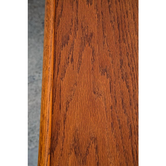 1960s Mid Century Modern Console Table Solid Oak Wood American Foyer Shelf Sofa MCM For Sale - Image 11 of 12
