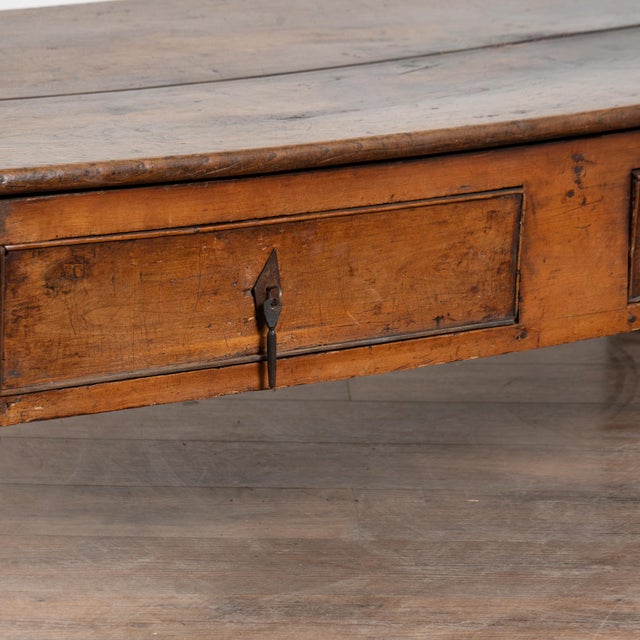 Early 19th Century French Oak Coffee Table With Two Drawers For Sale - Image 9 of 11