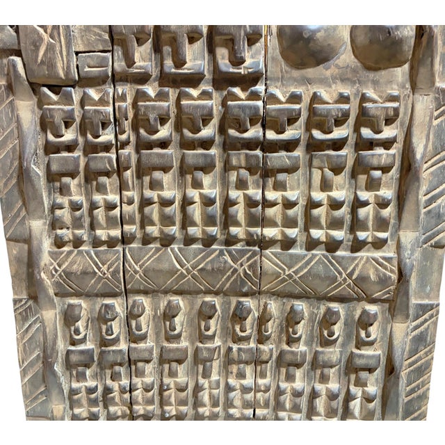 Vintage Dogon Granary Door With Nommo Ancestors Mali African 48" H For Sale In New York - Image 6 of 9