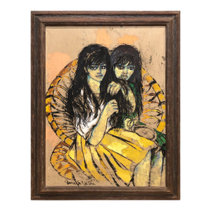 Mid 20th Century Painting Of Young Girls By Anna Salvatore