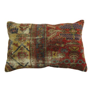 Antique Persian Mahal Shabby Chic Rug Pillow For Sale