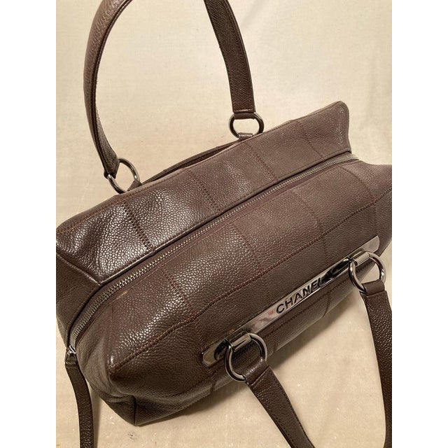Chanel Brown Square Stitch Bowler Bag For Sale In Philadelphia - Image 6 of 10