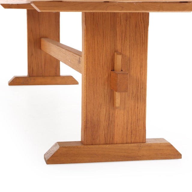 1960s A Large French Oak Farm Table, C. 1960. For Sale - Image 5 of 5