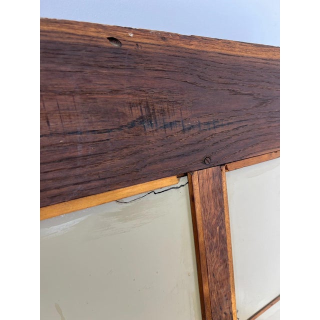 Antique French Oak Wall Mirrorin Bevelled Glass Wall Frame For Sale - Image 12 of 14