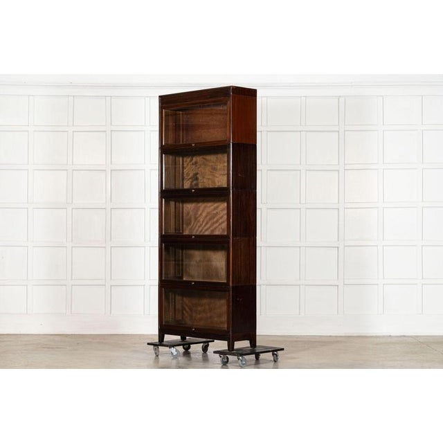Brown Large Gunn Mahogany Glazed Sectional Bookcase, 1900 For Sale - Image 8 of 18