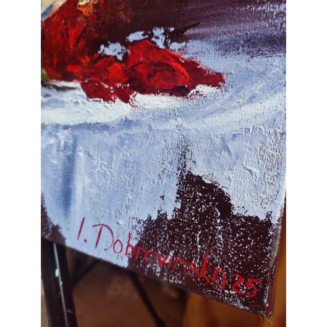 Iryna Dobrovinska Still Life Flowers Original Oil Painting Canvas Art For Sale - Image 4 of 4