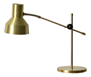 Gold-Finished Table Lamp attributed to EWÅ, Värnamo, 1960s