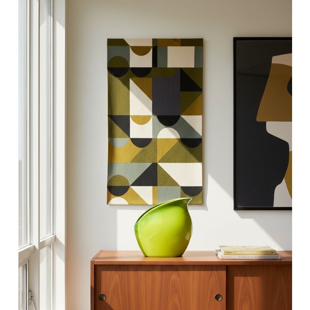 Mid-Century Modern Asymmetric Lime Green Glazed Ceramic Vase, 1960s For Sale - Image 11 of 12