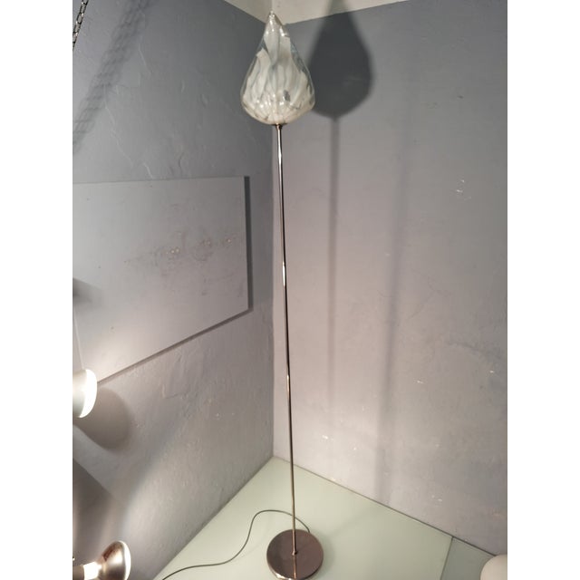 Leaf Floor Lamp in Transparent and White Murano Glass from La Murrina, 1980s For Sale - Image 12 of 15