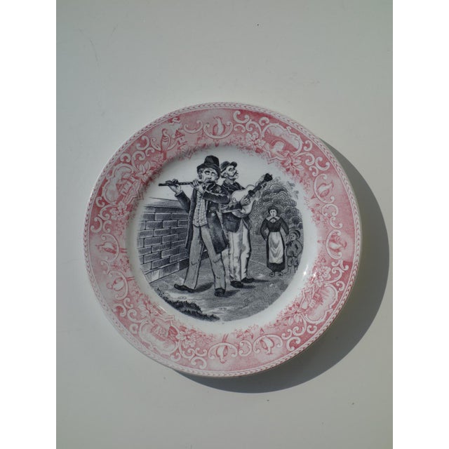 Pair of "I Musicanti" plates Soc. Ceramiche Richard Italy, 1930 Screen-printed ceramic plates Brand embossed on the back...