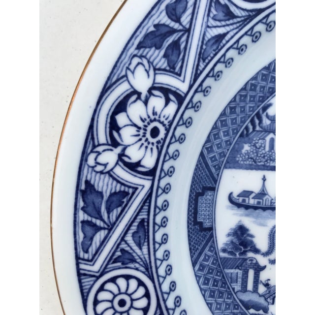 Blue Wedgwood Antique Chinoiserie Blue Willow Shallow Bowls and Plates - A Set of 11 For Sale - Image 8 of 12