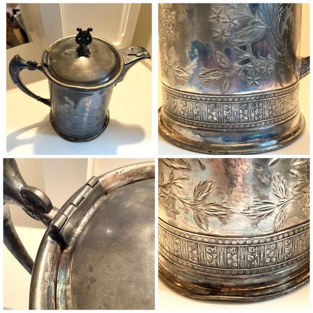 Meriden Silver Plate Co. 19th Century Victorian Quadruple Silver Plate Serving Pieces - Set of 3 For Sale - Image 4 of 15