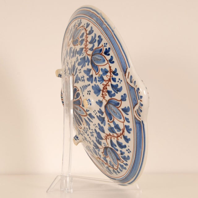 Blue Delft Plate Fish Plate Drip Tray Handpainted Decorative Bowl Set of 2 For Sale - Image 8 of 14