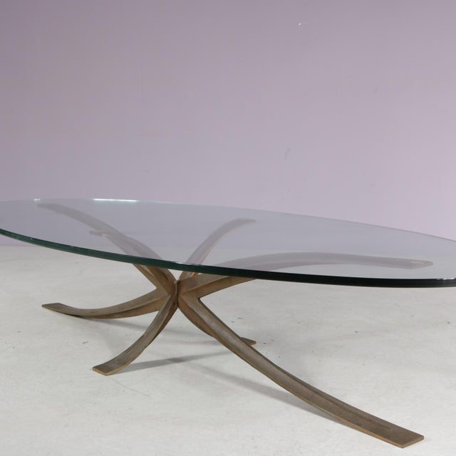Brass Coffee Table by Michel Mangematin & Roger Bruny, 1960s For Sale - Image 6 of 10