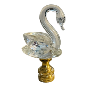 1960s Waterford Crystal Swan Lamp Finial