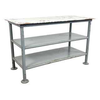 Industrial Metal Three-Tier Worktable, 1980s For Sale