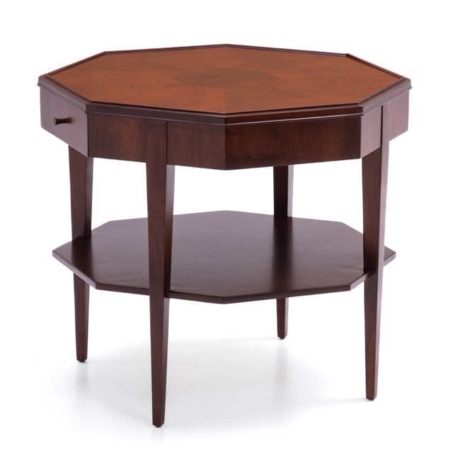 Mid-Century Modern Widdicomb Walnut Octagon Lamp Side Lamp Table 1950s For Sale - Image 3 of 18