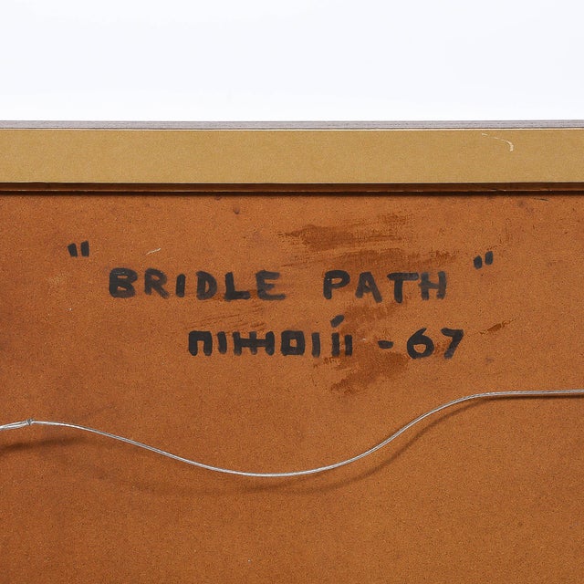 Mid-Century Modernist Textural Abstract Mixed Media Painting on Board For Sale - Image 12 of 12