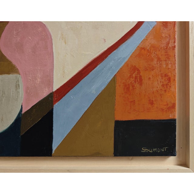 Souvenir D’une Harmonie, Abstract Geometric Oil Painting Framed by Sophie Dumont For Sale - Image 6 of 8