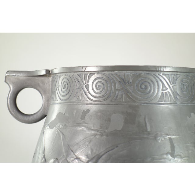 Art Nouveau Pewter Kayser Birds Flowers Vase, 1900s For Sale - Image 10 of 12