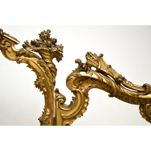Antique French Painted Gilt Wood Screen, 1880s For Sale - Image 10 of 18