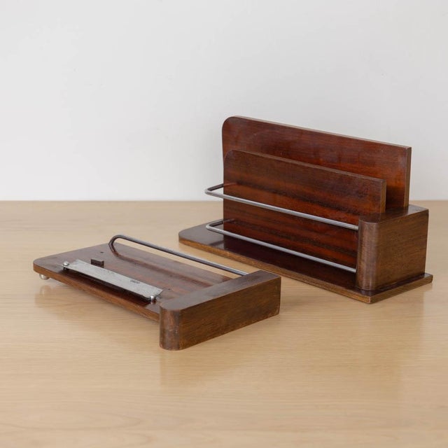 French 1940s French Wood Desk Accessories For Sale - Image 3 of 10