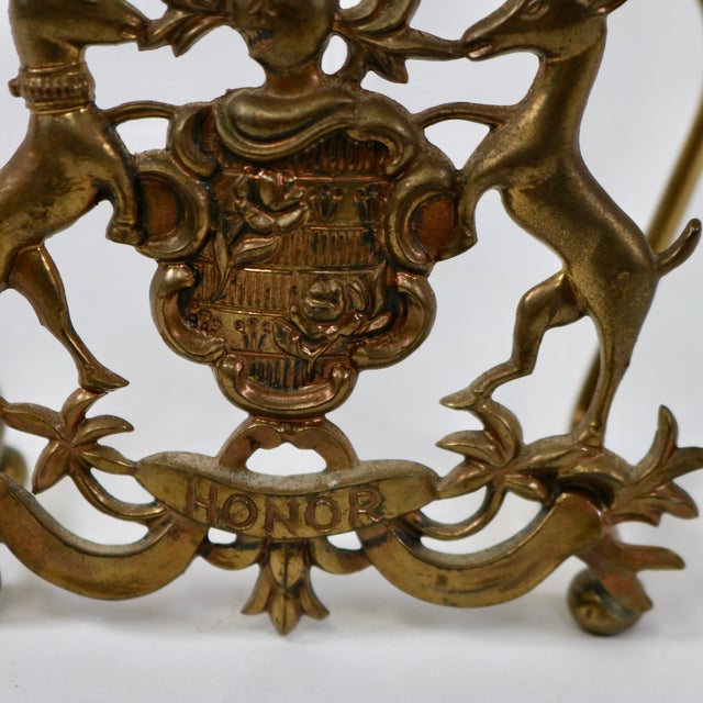 Early 20th Century Vintage Italian Brass Honor Crest Letter or Napkin Holder For Sale - Image 5 of 9