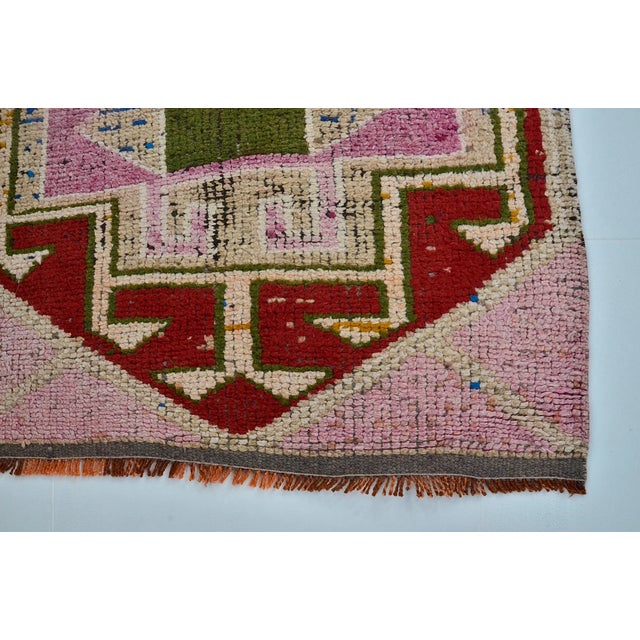 Pink Oushak Colourful Vintage Runner For Sale - Image 8 of 10
