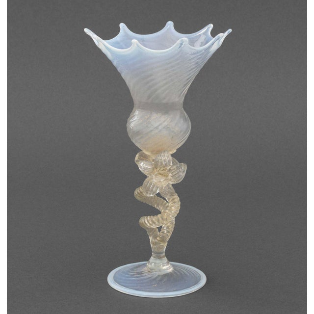 Glass Salviati Attributed Opaline Glass Vase, Circa 1950 For Sale - Image 7 of 9