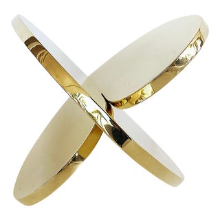 Michael Gitter Mirror Polished Brass Interlocking Hearts Sculpture For Sale