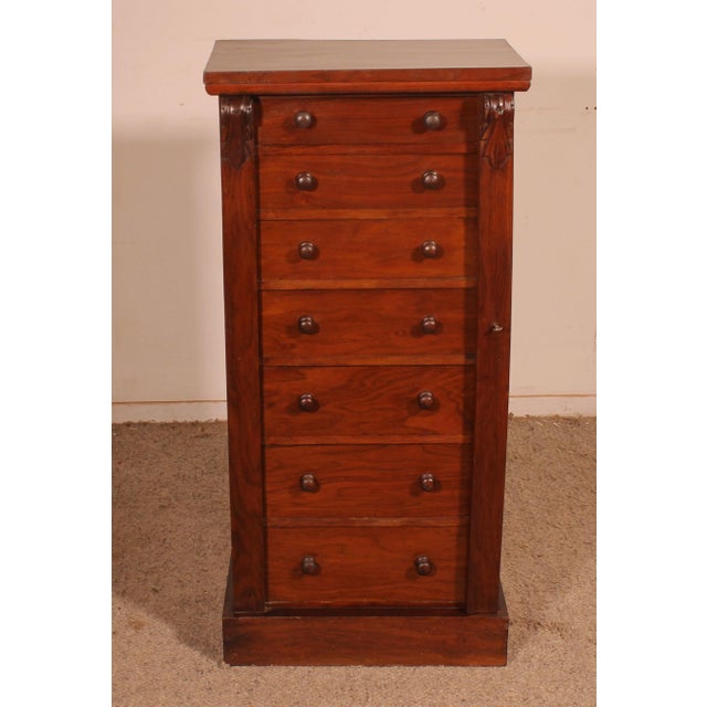 19th Century Walnut Wellington Chest of Drawers For Sale - Image 13 of 13