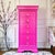 Hollywood Regency 1980s Thomasville Impressions Pink Lingerie Chest | Hot Pink Tall Dresser | Hollywood Regency Chest | Glam Bedroom Storage | Wallpaper Drawers For Sale - Image 3 of 11