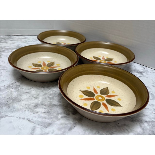 Mid-Century Modern Vintage Midcentury Stoneware 1960s/70s Bowls, Set of Four Japan For Sale - Image 3 of 7