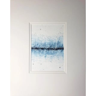 Mangroves-01 Abstract Landscape Monoprint Grey Blue by Carrie Bergey For Sale