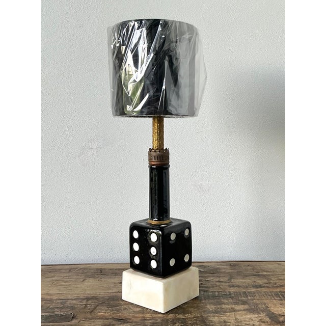 Vintage Ceramic Dice Table Lamp For Sale - Image 11 of 15