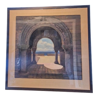 Original Oil Painting by Gregory Wilhelmi — Classical Architectural Coastal Scene For Sale