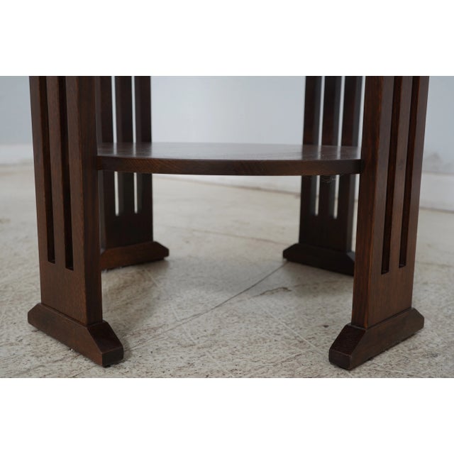 Wood Stickley Mission Oak Round Lamp Table For Sale - Image 7 of 12