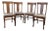 Early 1900's Quartersawn Tiger Oak T-Back Dining Chairs - Set of 4 For Sale