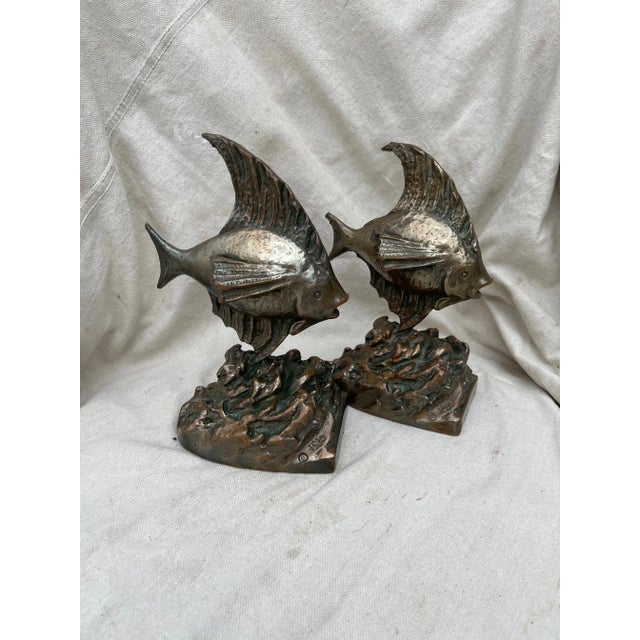 Antique Armore Bronze Fish Bookends by L. Bartoli For Sale - Image 9 of 9
