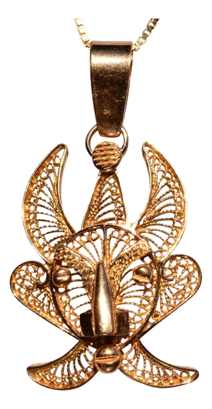 The 137th Street: Yellow Gold Tribal Fertility Necklace